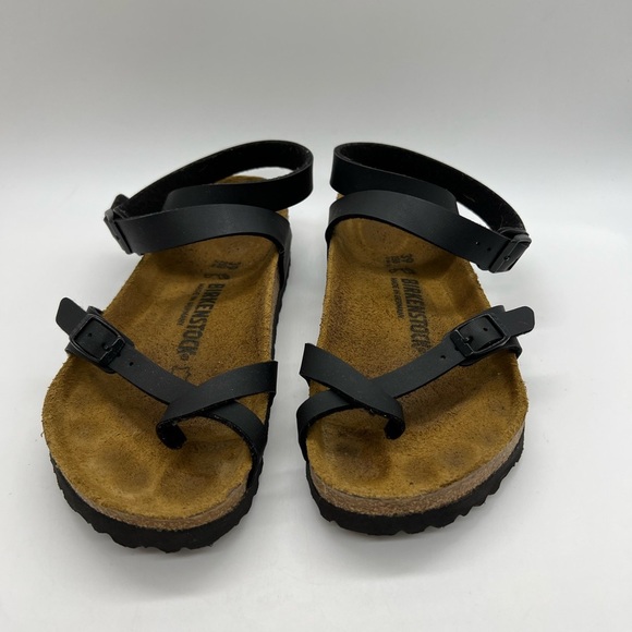 Birkenstock Shoes - Birkenstock Women's Black and Tan Sandals Size 39